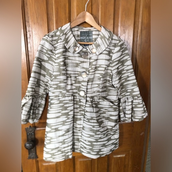 Mac & Jac Olive and White Patterned Jacket - Picture 1 of 13